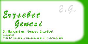 erzsebet gencsi business card