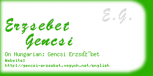 erzsebet gencsi business card